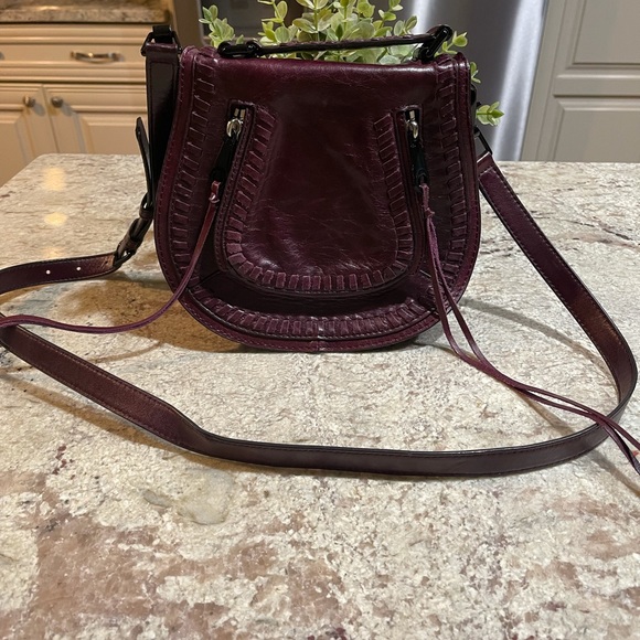 Rebecca Minkoff Maroon Saddle Crossbody Purse - Picture 6 of 9